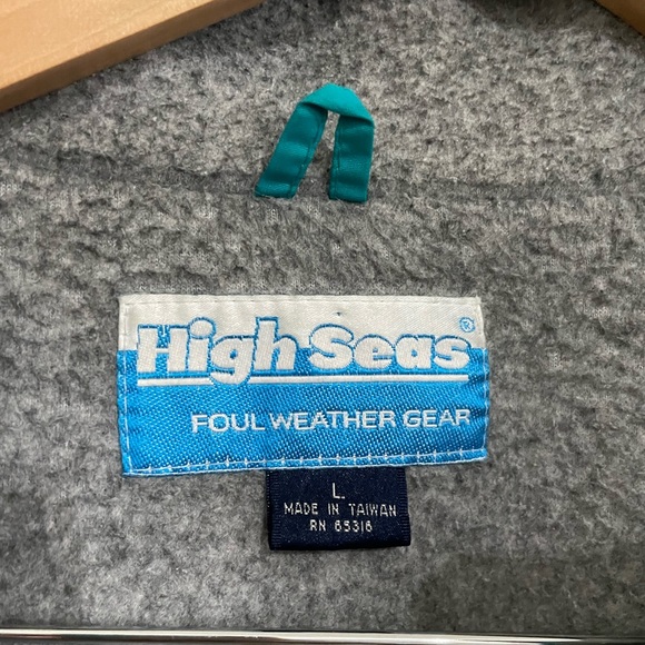 High Seas Vintage Jacket Women's L Teal 1990's Full Zip w/Pockets - Picture 3 of 8